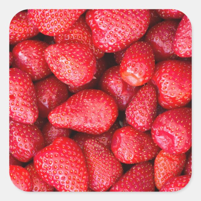 Sticker Carré Arrière - plan de fraises (Devant)