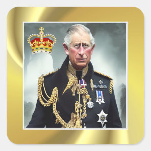 Sticker Carré arrière - plan King Charles III