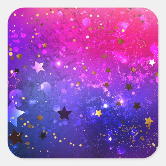 Sticker Carré Arrière - plan rose brillant (Devant)