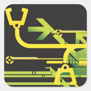Sticker Carré Arrière - plan tramé technique 4