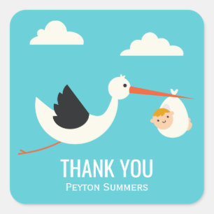 Sticker Carré Arrivée de la cigogne