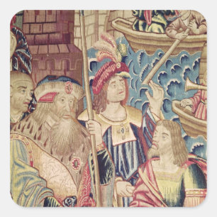 Sticker Carré Arrivée de Vasco da Gama à Calicut