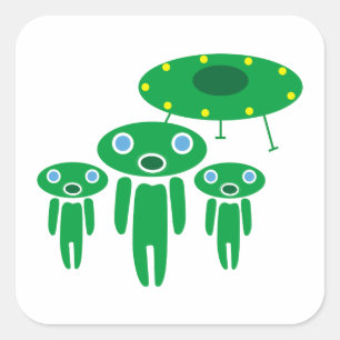 Sticker Carré arrivée des Aliens