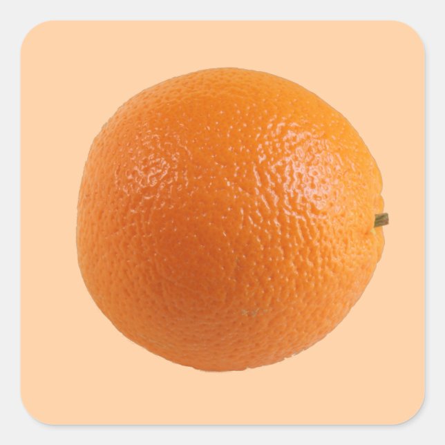 Sticker Carré Arrondi Orange Fruit frais Photo (Devant)