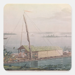 Sticker Carré Arrondi sur le fleuve Guayaquil