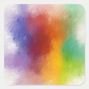 Sticker Carré Art Abstrait Coloré Moderne Tendance Modèle Vierge