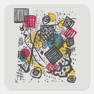 Sticker Carré Art abstrait géométrique coloré de Kandinsky Bauha