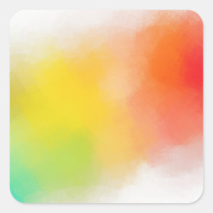 Sticker Carré Art Abstrait moderne personnalisé Bleu Vert Rouge