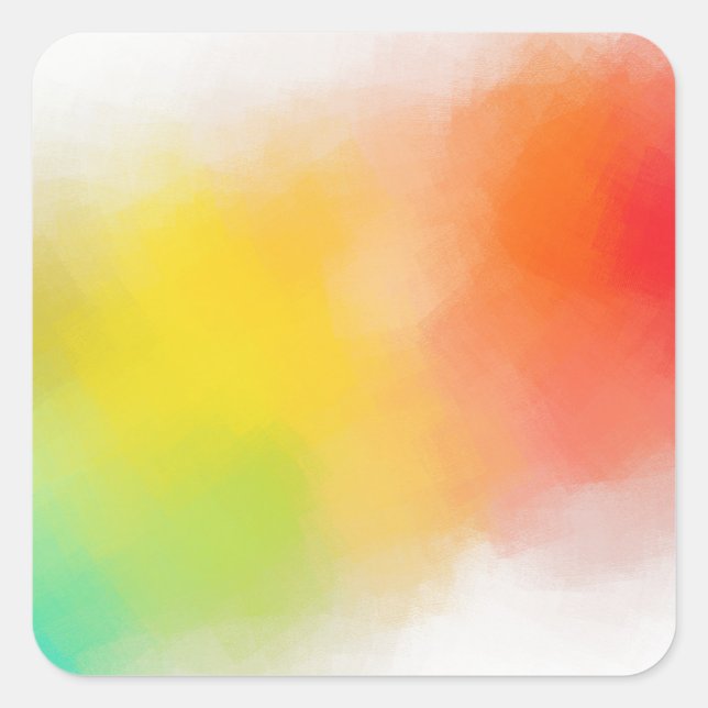 Sticker Carré Art Abstrait moderne personnalisé Bleu Vert Rouge  (Devant)