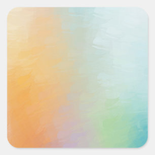 Sticker Carré Art Abstrait rose rouge jaune bleu Modèle blanc