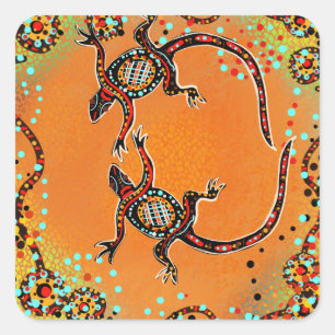 STICKER CARRÉ ART AUSTRALIE                  