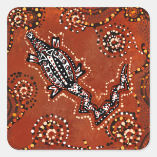 STICKER CARRÉ ART CROCODILE