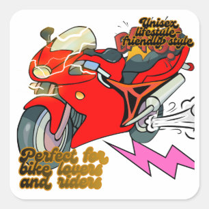 Sticker Carré Art de vélo de course Vitesse
