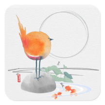 ART DE ZEN Aquarelle oiseau