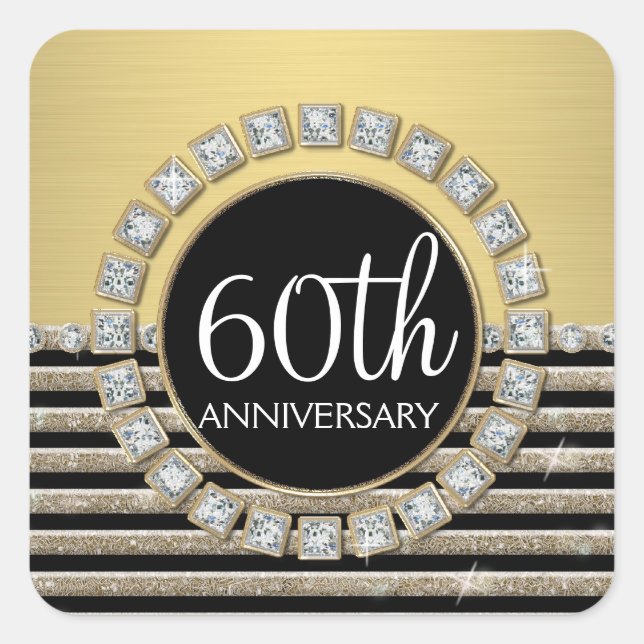 Sticker Carré Art Déco Moderne Horizontale Parties scintillant e (Devant)