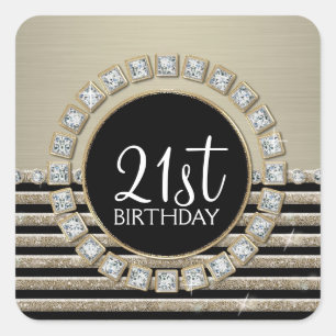 Sticker Carré Art Déco Moderne Horizontale Parties scintillant e