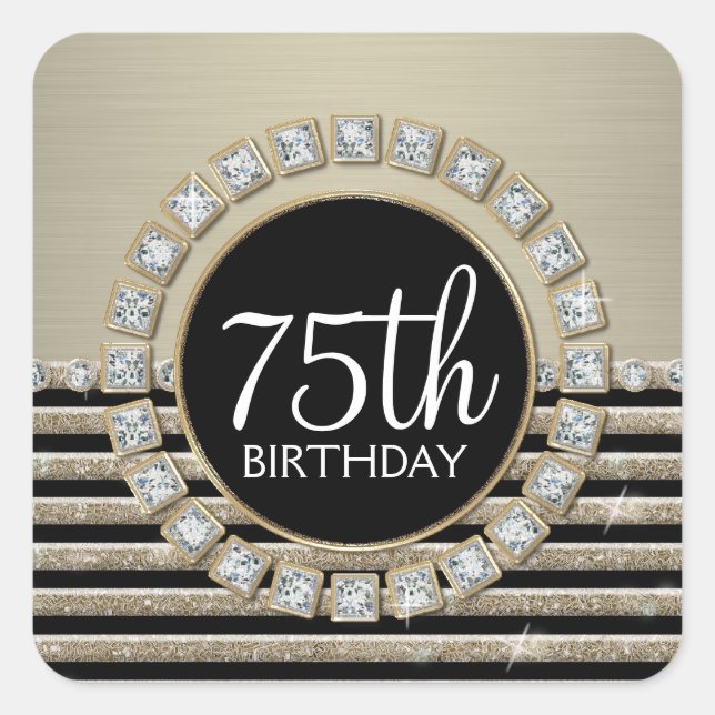 Sticker Carré Art Déco Moderne Horizontale Parties scintillant e (Devant)