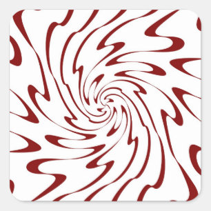 Sticker Carré Art Décoratif de la vague rouge et blanche