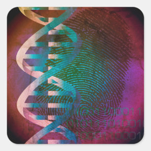 Sticker Carré Art d'empreinte digitale ADN Science médicale