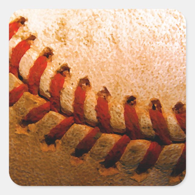 Sticker Carré Art du baseball (Devant)