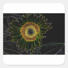 Art floral minimaliste néon jaune tournesol