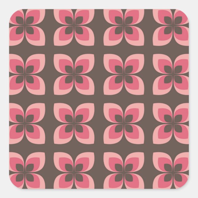 Sticker Carré Art Floral Moderne (Devant)