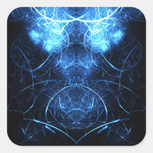 Sticker Carré Art fractal d'énergie de la nébuleuse bleue