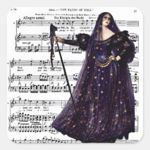 Sticker Carré Art gothique vintage de la Reine de la Nuit de l'O