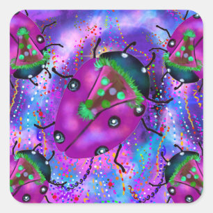 STICKER CARRÉ ART LADYBUG