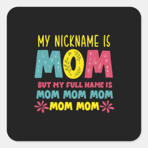 Sticker Carré Art Mère Mon pseudo est l'anniversaire de maman