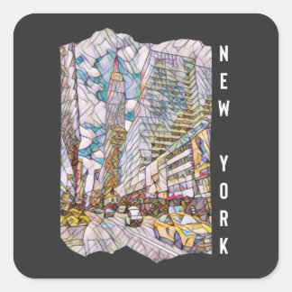 Sticker Carré Art Mosaïque esthétique de New York