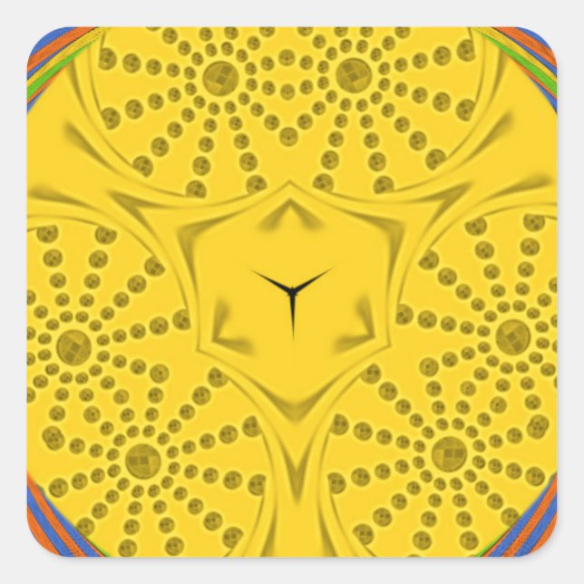 Sticker Carré Art Motif Égyptien Imprimer À damiers Conception C (Devant)