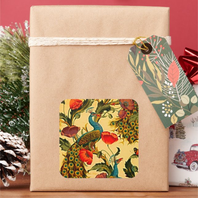 Sticker Carré Art Nouveau Elégance : Sidewall, The Peacock, 1896 (vacances)