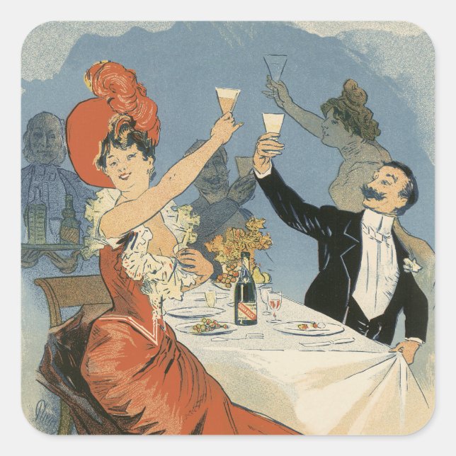 Sticker Carré Art Nouveau vintage, Taverne Olympia Restaurant (Devant)