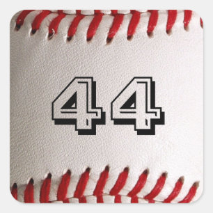 Sticker Carré Art personnalisé de numéro de baseball – Photo de 