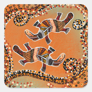 STICKER CARRÉ ART PLATYPUS       