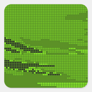 STICKER CARRÉ ART POINTS DE RÉTRO DE NEON NOIR EN LIME VERT