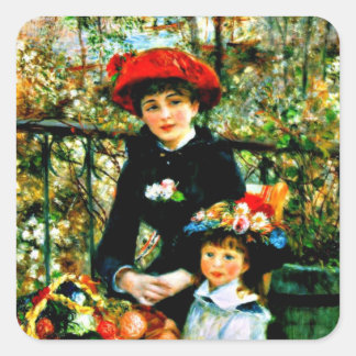 Sticker Carré Art Renoir : Deux Soeurs sur la Terrasse