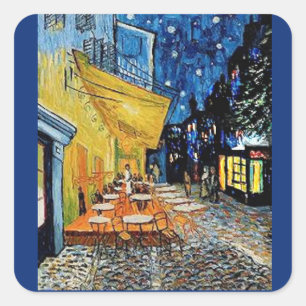 Sticker Carré Art sticker,Vincent Van Gogh, Night Café