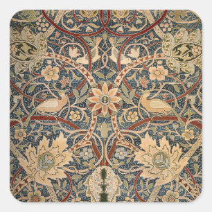 Sticker Carré Art Vintage d'Oiseau de William Morris Bullerswood