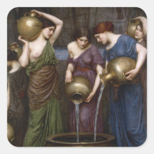 Sticker Carré Art Vintage pré-Raphaélite