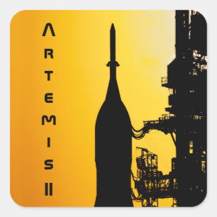 Sticker Carré Artemis II vers la rampe de lancement