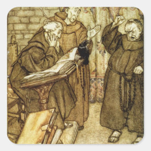 Sticker Carré Arthur Rackham Illustration de 'La mâchoire de Rh