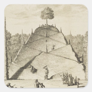 Sticker Carré Artificial Mount Parnassus, engravé par Johannes V