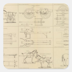 Sticker Carré Artillerie, magasins, etc.