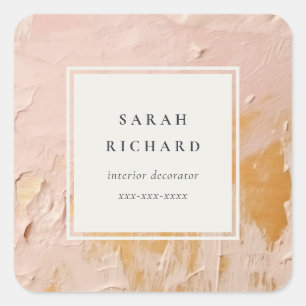 Sticker Carré Artisan classique Bush Pink Gold Paint Business