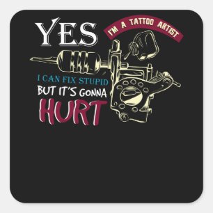 Sticker Carré Artiste de tatouage
