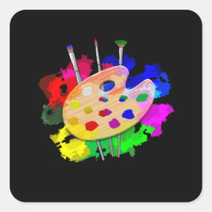 Sticker Carré Artiste Palette Artiste