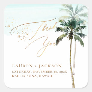 Sticker Carré ArtsApp Chic Tropical Paradise Mariage