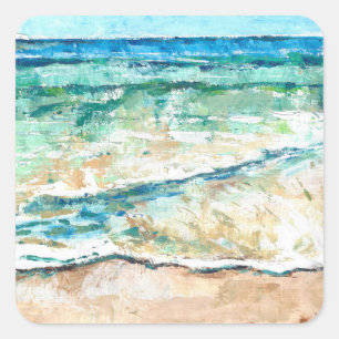 Sticker Carré Artwork littoral Abstrait